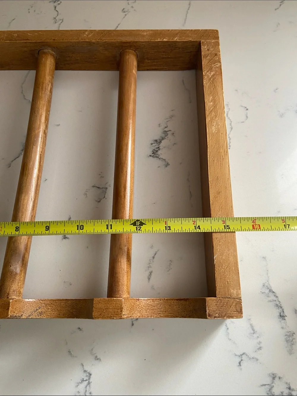 Vintage Wooden Rolling Pin Storage Rack Farmhouse Kitchen Organizer